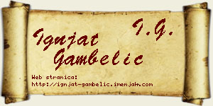 Ignjat Gambelić vizit kartica